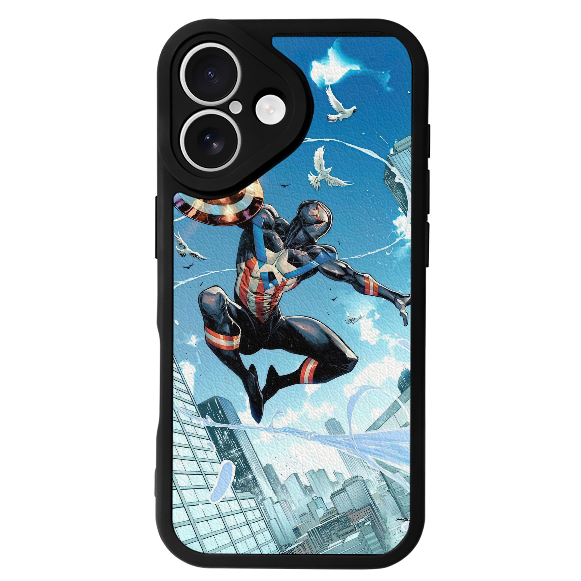 Spider Man スパイダーマン 【iPhone 16シリーズ対応】シリコンスマホケース（レザー調） 材質：シリコン